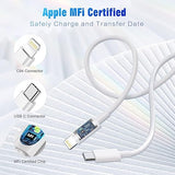 2 Pack 6FT USB C to Lightning Fast Charging Cable MFi Certified for iPhone 14 13 12 11 Pro Max XR XS SE White
