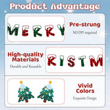 Merry Christmas Banner Indoor, Pre-Strung Mantle Christmas Decor, Buffalo Plaid Xmas Banner With Tree, Merry Xmas Sign For Winter New Year Party Fireplace Hanging Sign Supplies