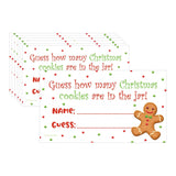Christmas Party Game - How Many Christmas Cookies In The Jar Party Actvitity (30 Extra Guessing Cards)