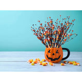 6 Pcs Halloween Picks,17In/43Cm Tall Artificial Fall Stems Halloween Berry Spray With Fake Candies For Holiday And Fall Decor