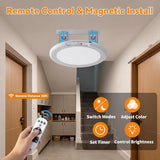 2 Pack Rechargeable Motion Sensor Ceiling Lights Wireless Dimmable LED Lights with Remote