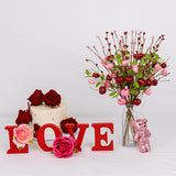12 Pcs Valentine Table Centerpieces 17 Inches Valentines Picks Valentines Day Floral Stems Romantic Heart Flower Picks With Cherry For Gift Vase Table Centerpiece Wedding Indoor Decor