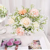 15 Pcs Babys Breath Artificial Flowers Fake Babys Breath Flowers Artificial Bulk White Gypsophila Bouquets Real Touch Faux Flowers For Wedding Floral Arrangement Party Home Decoration