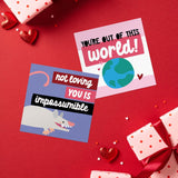 Mini Highlighted Text Valentine'S Day Cards / 60 Adorable Colorful Animal Pun To From Happy Valentine'S Day Cards / 3.5" X 3.5" Flat Double Sided Cute Love Day Classroom Card Pack / Made In The Usa