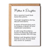 Mother And Daughter It'S A Bond That Spans The Years - Meaningful Gift Cards - Mum Card - Mum Birthday Card Daughter Card - Mother'S Day Card