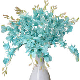 10 Pack Artificial Orchid Flowers, Fake Dancing Lady Orchid Butterfly Flower For Wedding Home Office Party Hotel Restaurant Patio Or Yard Decoration (Blue)