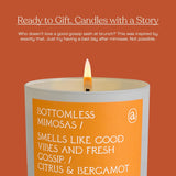 'Bottomless Mimosas' Coconut Soy Wax Candle | Premium Hand Poured & Long Burning | Citrus & Bergamot Scent | Phthalate-Free | For Home, Office, Gift - 9 Oz