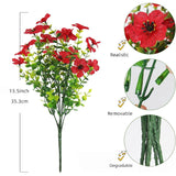Artificial Flowers For Outdoors - Uv Resistant & Fade-Resistant Fake Flowers, 10 Bundles Waterproof Faux Flowers For Garden, Yard, Patio, Wedding & Home Decor 10 Mixed Bundles