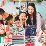 Birthday Wrapping Paper For Boys Girls Women Men,12 Sheets Gift Wrapping Paper With “Happy Birthday” Polka Dots, Balloons, Colorful Stripes - Holiday Gift Wrap 20×28 Inch