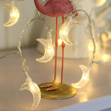 Moon String Lights Ramadan Decor, Outdoor Led String Lights 10Ft 20 Led Battery Operated Fairy Lights For Wedding Garden