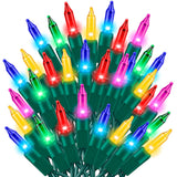 Ultra-Bright Connects End To End Multi Christmas Mini Lights 100L 19.6Ft Ul Listed Incandescent Bulb String Light Set Fo