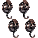 Suction Cup Hooks For Shower, Bathroom, Kitchen, Glass Door, Mirror, Tile – Loofah, Towel, Coat, Bath Robe Hook Holder For Hanging – Waterproof Wreath Hanger (4 Pack, Red Bronze)