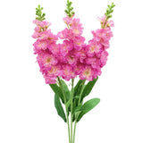 Artificial Delphinium Flowers 3Pcs Pink Silk Larkspur Flowers Faux Snapdragon Long Stem Fake Plant Spray Arrangement For Home Decor Indoor Outdoor Garden Wedding Table Vase Decor