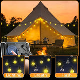 100FT Solar G40 String Lights Waterproof Shatterproof Patio Lights with Remote Control