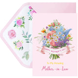 Happy Mothers Day Card For Mother In Law To Mother-In-Law 1 Pcs With Envelope Message Inside 5X7 Inch Mother'S Day Gifts Gift