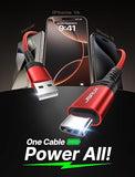 2 Pack USB A to USB C Fast Charging Cable 6.6FT for iPhone 17 16 15 Samsung Galaxy CarPlay Red