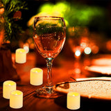 24 Pack 1.5" X 1.8" Flameless Flickering Battery Operated Tea Lights, Lit 200+ Hours Flicker Led Votive Candles, Outdoor Electric Fake Candles Bulk For Wedding Halloween Christmas Decorations