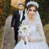 Wedding Bouquets For Bride Bridesmaid, White Calla Lily Rose Artificial Flowers Bridal Holding Flowers For Wedding Church Ceremony Home Decoration