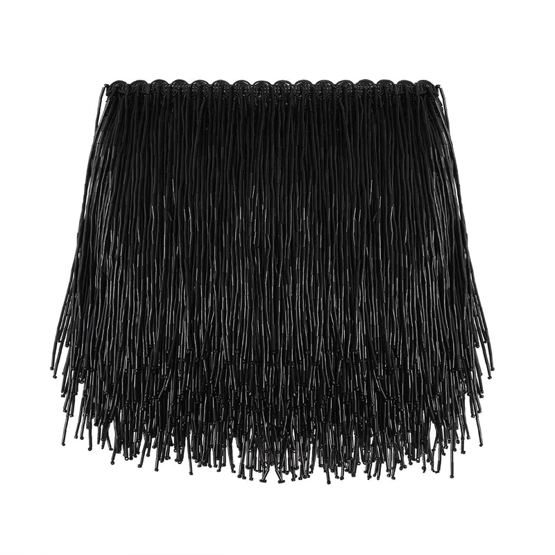 1 Yard Beaded Fringe Trim - 6In Wide Glass Beaded Fringe For Dress Clo