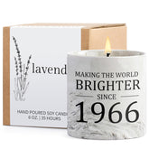 60Th Birthday Gifts For Women - 1966 Birthday Gifts For Women Men, 60 Year Old Bday Gift For Her Female, 6Oz Sixty Lavender Decor Ceramics Candle