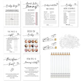 279 Pcs Simple White Baby Shower Games Set For 50 Guest, 8 Games Include Baby Shower, Guess Mommy Or Daddy, Word Scramble, How Big Is Mommys Belly, Pacifier Hunt, Fun And Easy To Play