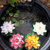 4Pcs Large Artificial Floating Lotus Flowers, Home Garden Pond Aquarium Wedding Decor (7Inch) (Purple)