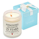 25Th Wedding Anniversary Candle Gifts, 25Th Anniversary Decorations Gifts For Couples, Parents, Husband, Wife, Him, Her, Friends, Lavender Aroma Sliver Wedding Candle
