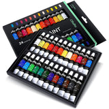 Ohuhu Oil Paint Set, 24 Oil-Based Colors, 12ml/0.42oz x 24 Tubes Non-Toxic Oil Painting Set Supplies for Canvas Painting Artist Kids Beginners Adults Classroom DIY Art Supplies Gift