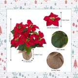 12" Christmas Tabletop Decorations Mini Christmas Tree Artificial Poinsettias Flowers Potted Plants Desktop Plants For Home Garden Table Centerpiece Window Gift Holiday Xmas Decor