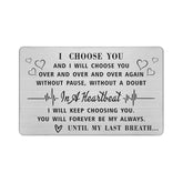 Valentines Day Card For Him Husband, I Choose You Wallet Card, Groom Gifts From Bride On Wedding Day, Love Gifts For Men, Anniversary Card For Men