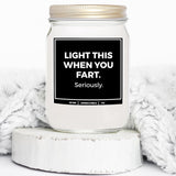 You Nique Designs Light This Candle When You Fart Candle 8Oz, Fart Funny Gifts For White Elephant - Humorous Surprise Exchange Gift Ideas (Lavender & Vanilla)