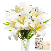 11Heads Artificial Lily Flowers,Long Stem Faux Flowers With Buds,Tiger Lily Artificial Flowers For Home Hotel Flower Arrangement Party Decor
