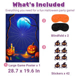 Halloween Games - Pin The Spider On The Web Party Game, Halloween Party Decorations Supplies Activities