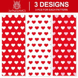 9 Sheet Valentine'S Day Wrapping Paper -Not Roll- Red Pink White Heart Gift Wrap Paper Folded Flat Craft Paper For Diy Crafts Party Supplies, 19.7 X 27.6 Inch