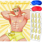 Bachelor Party Birthday Party Decoration,Pin The Banana Party Game Set,Large Poster And 24 Bachelor Party Themed Gift Stickers Engagement Party Games Adult Wall Games.