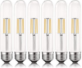 6 Pack Vintage T9 LED Tube Light Bulbs E26 3000K Soft White Dimmable Edison Filament Clear Glass