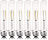 6 Pack Vintage T9 LED Tube Light Bulbs E26 3000K Soft White Dimmable Edison Filament Clear Glass