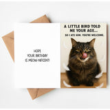 Funny Birthday Cards For Women, Men, Him, Her - Folded Card 5"X7", 350Gsm Cardstock With Sticker, Envelope - Humorous Unique Gift Cat Lover For 30Th, 40Th, 50Th, 60Th, 70Th, 80Th, 90Th, 100Th
