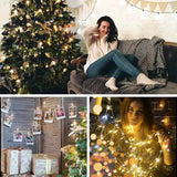 Photo Clip String Lights 33Ft 100 Led Fairy Lights 60 Picture Clips Battery Powered String Light With Clear Clips For Do