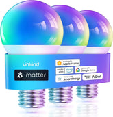 A19 Smart Light Bulbs 3 Pack RGB Color Changing WiFi Bluetooth LED Bulbs Alexa Apple Home Compatible