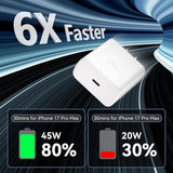45W USB C Fast Charger with 10FT Type C Cable for iPhone 17 16 15 Pro Max