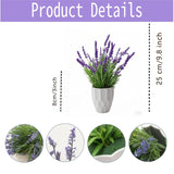 Realistic Artificial Lavender Plants In Pot Lifelike Faux Plants For Indoor Home & Office Decor - Low Maintenance Fake Flower Arrangement