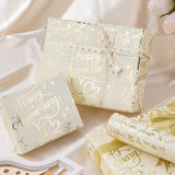 Happy Anniversary Wrapping Paper Roll, Gold Foil Anniversary & Hearts, Golden Wedding Anniversary Party Favors For Couple, Friends, Parents, Mini Roll, 17 Inches X 16.4 Feet