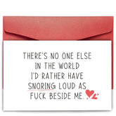 Funny Valentines Day Card For Him Her, Sarcastic Anniversary Card For Husband Wife, Humor Birthday Card For Couple, One Year Anniversary Card Gift, Snoring Loud As F*Ck Beside Me