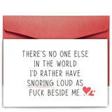 Funny Valentines Day Card For Him Her, Sarcastic Anniversary Card For Husband Wife, Humor Birthday Card For Couple, One Year Anniversary Card Gift, Snoring Loud As F*Ck Beside Me