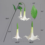 2Pcs Artificial Datura Flowers Fake Real Touch Long Stems Pu Lily Flowers For Home Spring Summer Floral Decoration