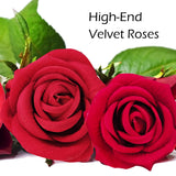 12 Pcs Velvet Rose Artificial Flowers With Long Stems, Real Touch Fake Roses Florals For Valentine'S Diy Wedding Bouquet Party Table Centerpiece Home Arrangement Decorations (Red)