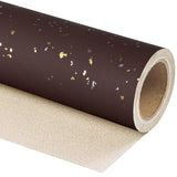 Chocolate Brown Wrapping Paper Roll - Mini Roll - 17 Inch X 16.5 Feet - Chocolate Brown Gold Design With Silky Touch Perfect For Birthday, Holiday, Wedding, Baby Shower