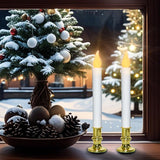 Battery Operated Christmas Window Candles, Set Of 4 With Timer | 9" Flickering Led Candles,Valentines Day Decorations,6/18H Auto On/Off