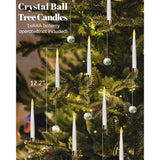 Christmas Tree Candles With Crystal Ball, Window Candle With Timer Of Wand Remote, Battery Operated Flameless Taper Candles, Flickering Warm Light, Xmas Home Ornaments, Wedding Party Décor
